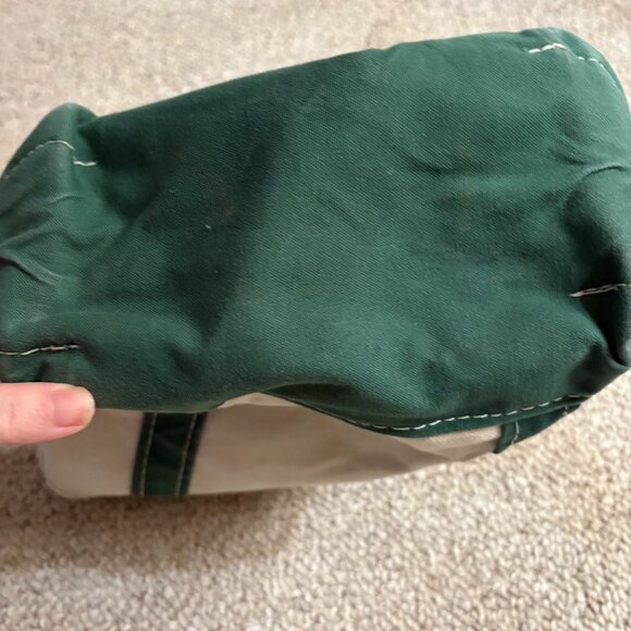 LL Bean Boat & Tote Small Forest Green Canvas Bag | Vintage Preppy Embroidered - Picture 8 of 11